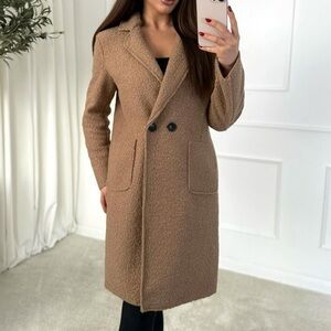 MADE IN ITALY Women's Tan Blend Coat